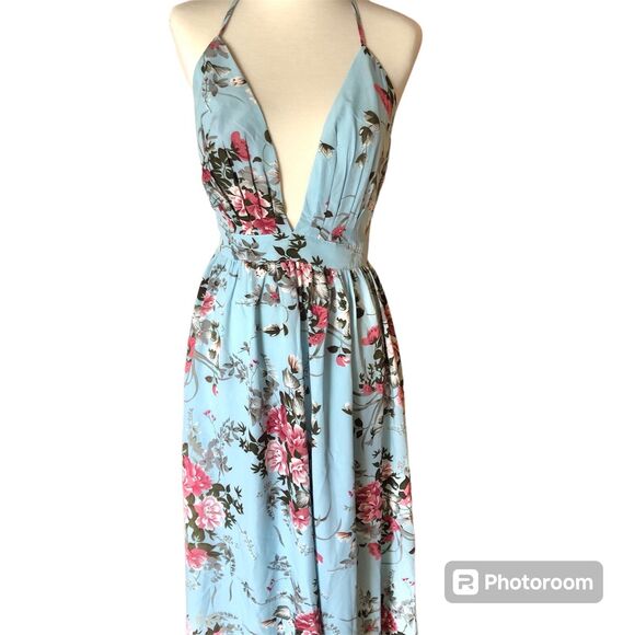 Cupshe boho crisscross Floral Maxi Dress for beach party summer size Small - Picture 8 of 12